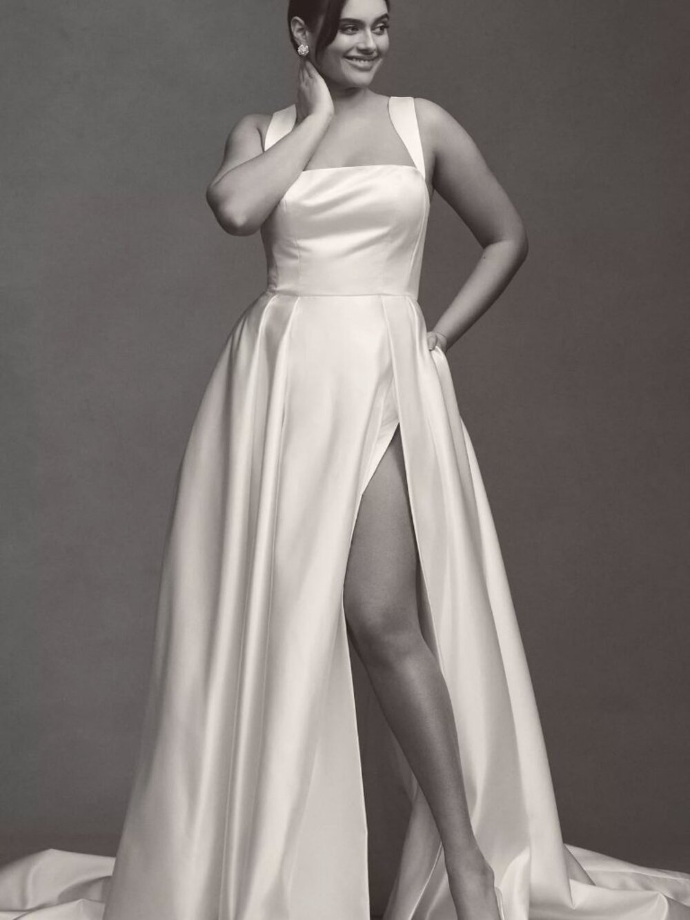 Jenny Yoo Clara Wedding Gown Size 8 Satin - Picture 3 of 7